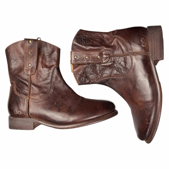 Bed Stu Men\'s Revolution Cowboy Western Boots with Side Zippers In Teak Size 9.5 main image 4